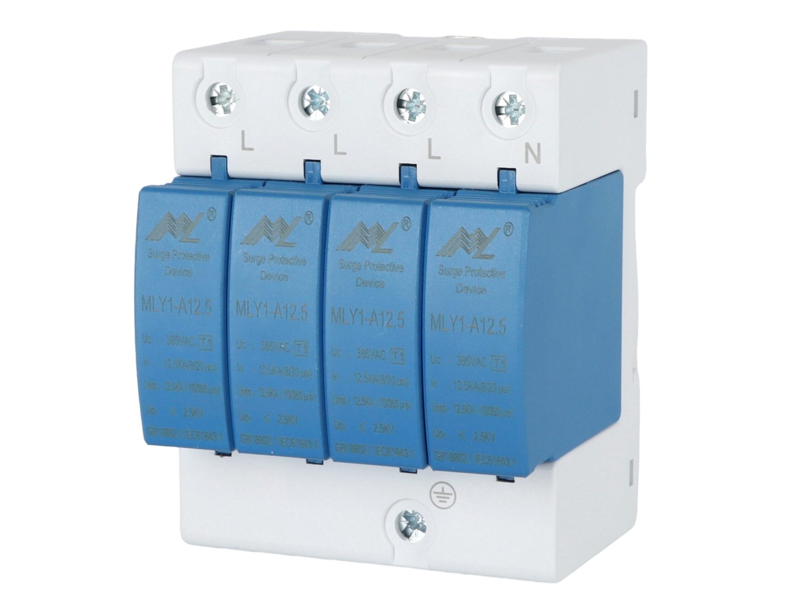 CE Single Phase Electric SPD 1p 2p 3p 4p Npe 20ka 40ka 100ka Surge Protective Device product image