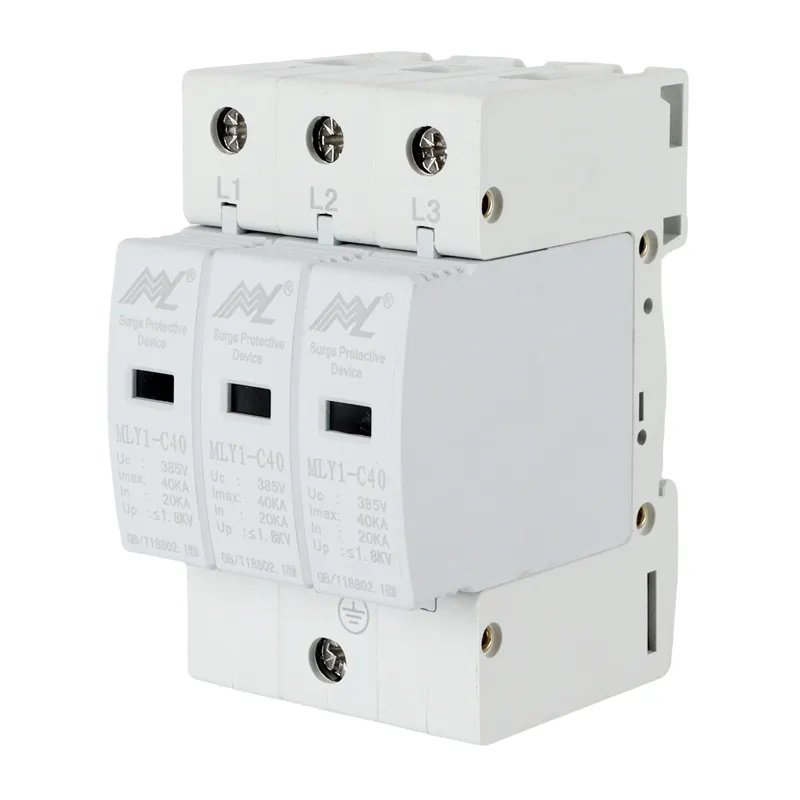 HOT selling in USA Good Quality 35mm Din rails 20KA 40KA 80KA 280V AC 2P 3P 4P SPD power Surge Protector ,Photovoltaic AC SPD product image