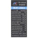 MULANG MLW1-630A-6300A low voltage 3 pole or 4 pole industrial control intelligent universal withdrawable air circuit breaker ACB product image
