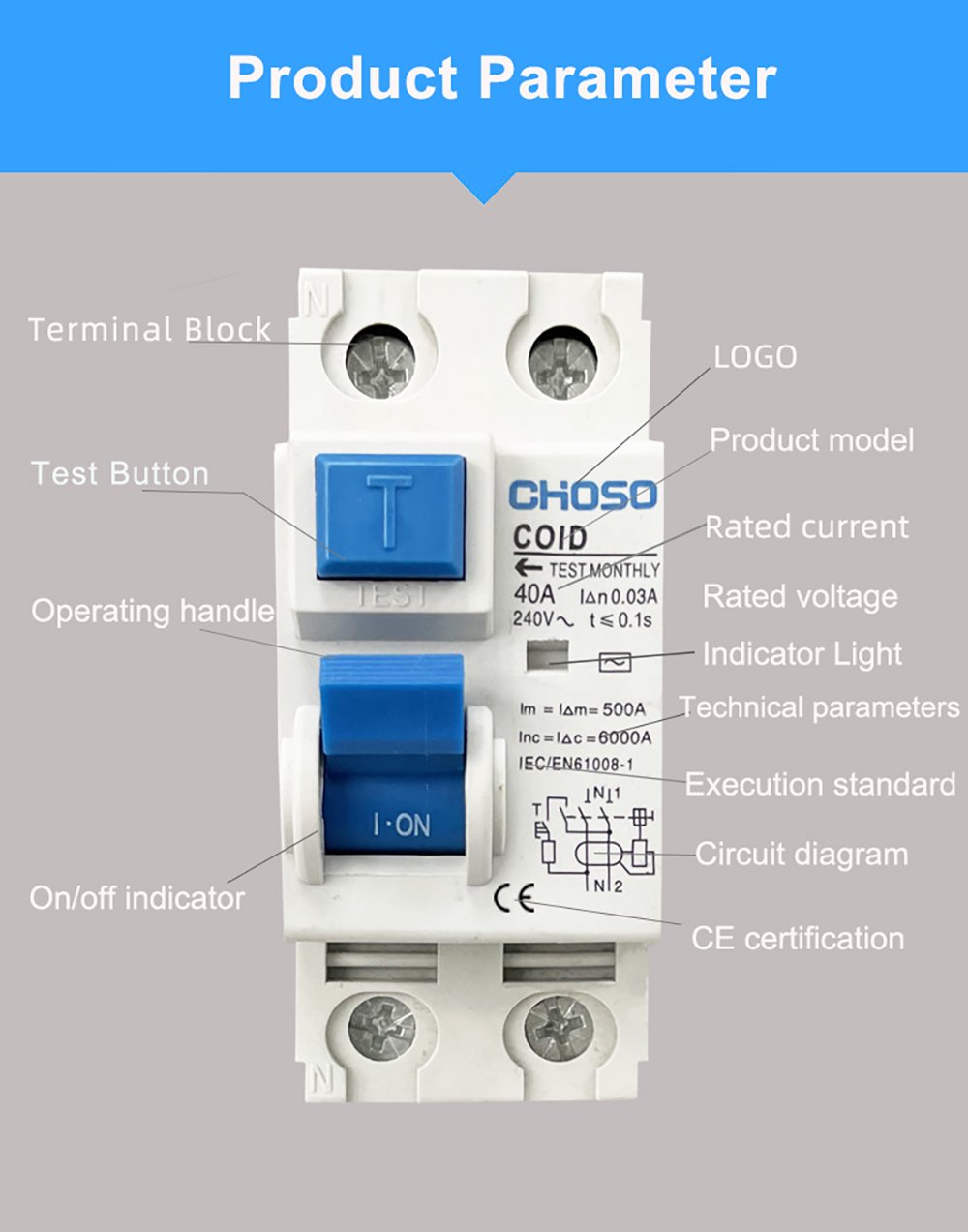 CHOSO CilD Series Residual Current Circuit Breakers -details (3)