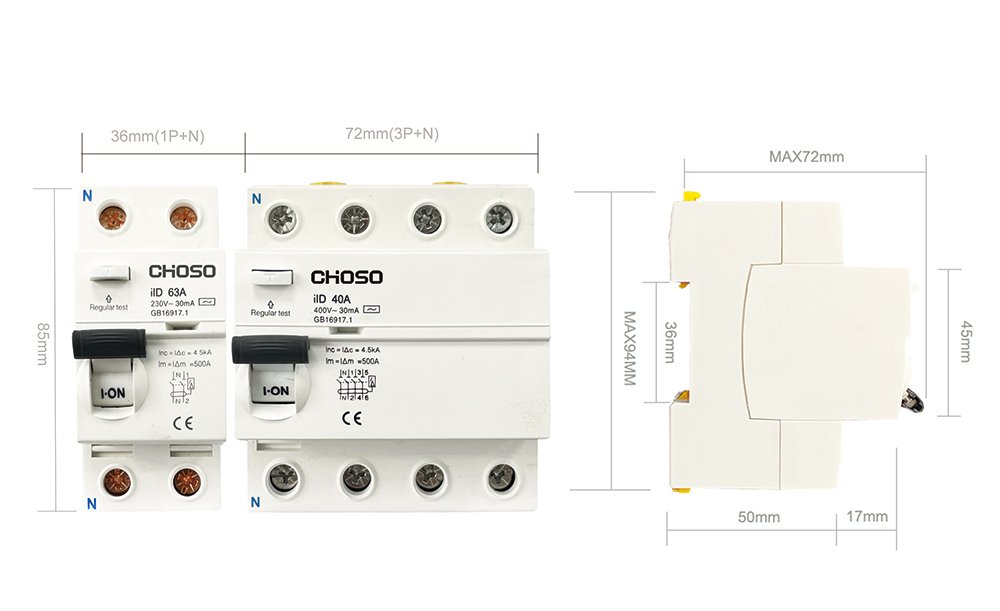 CHOSO CiID Series Residual Current Circuit Breakers detials (8)