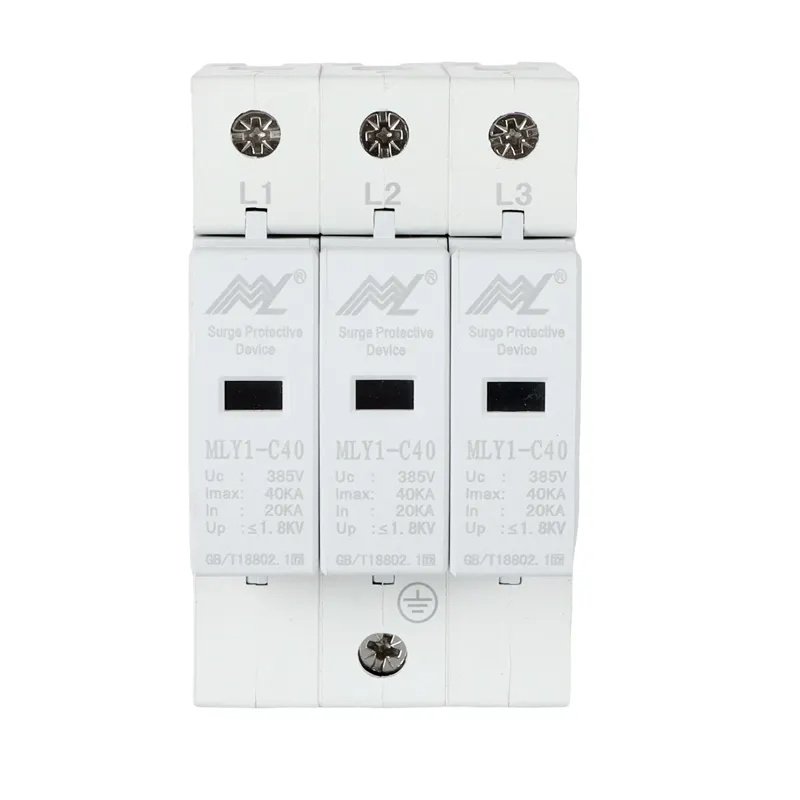 HOT selling in USA Good Quality 35mm Din rails 20KA 40KA 80KA 280V AC 2P 3P 4P SPD power Surge Protector ,Photovoltaic AC SPD product image