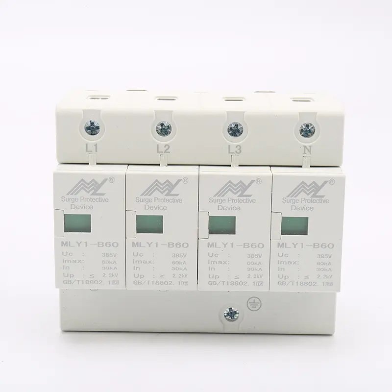 HOT selling in USA Good Quality 35mm Din rails 20KA 40KA 80KA 280V AC 2P 3P 4P SPD power Surge Protector ,Photovoltaic AC SPD product image