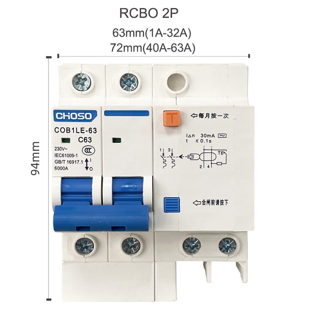 CHOSO COB1LE - 63 Series Residual Current Protective Circuit Breakers (5)