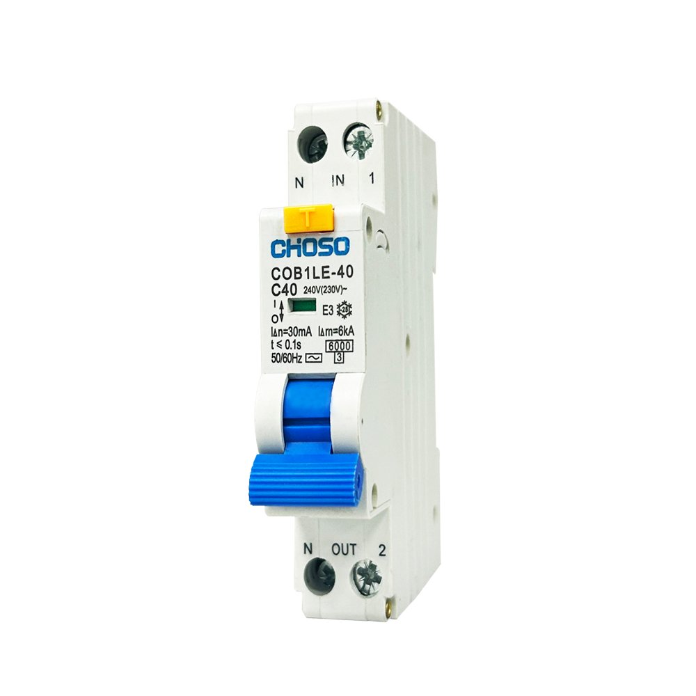 CHOSO COB1LE-40 C40 1P+N RCBO Residual Current Circuit Breaker with Overcurrent Protection product image