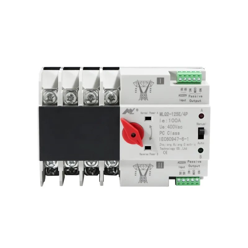 MLQ2-16A-125A Single Phase Din Rail ATS for PV and inverter Dual Power Automatic Transfer Selector Switches Uninterrupted product image