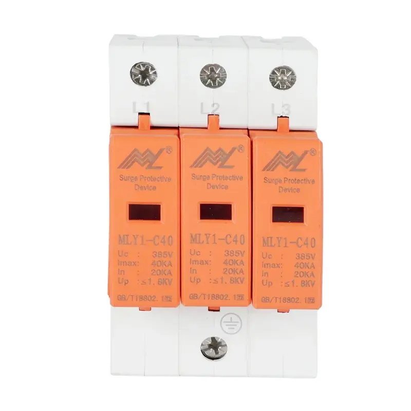 MLY1-C40/385 AC SPD RGLY-T260 surge arrester protective device 4Pole 4P 40KA 60KA 420V Surge Protection Device product image