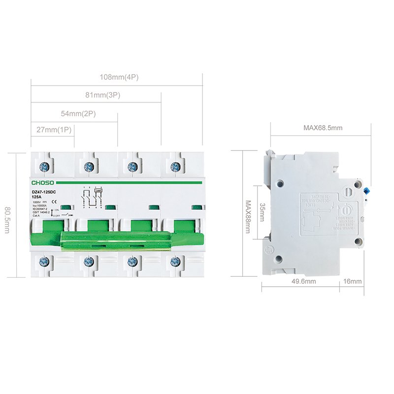 CHOSO DZ47 – 125DC Series DC Residual Current Circuit Breakers product image