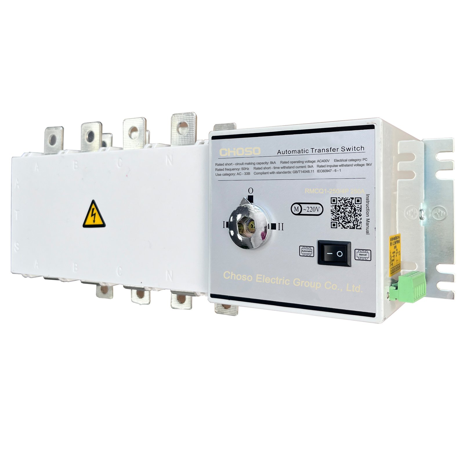 CHOSO RMQ1 Series Automatic Transfer Switch 100A-630A 4P AC400V product image