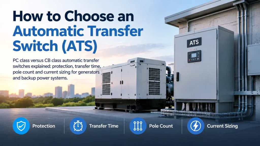 Automatic transfer switch selection for generator and backup power